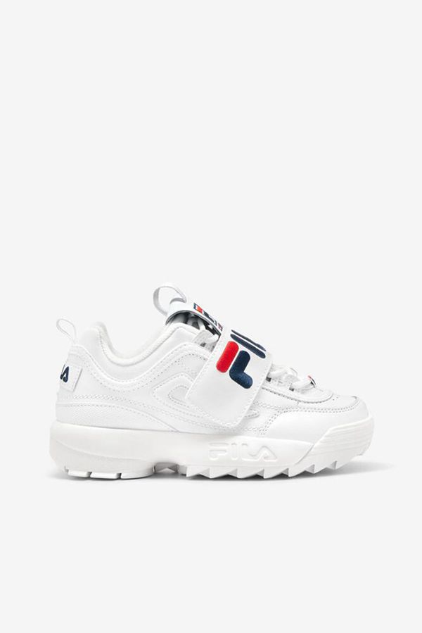 Tênis Fila Mulher Branco/Azul Marinho/Vermelhas - Fila Disruptor 2 Applique En Portugal,PWAY-24138